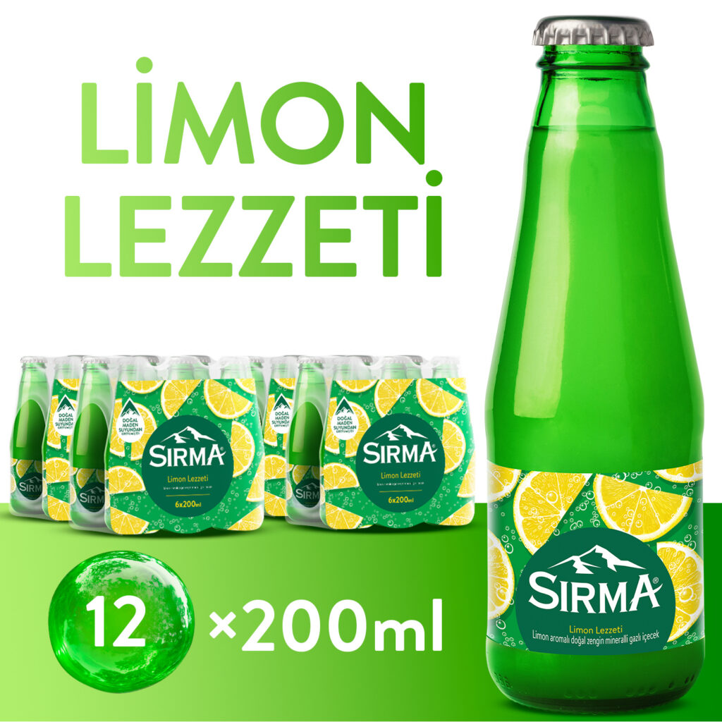 Sırma Limon Lezzeti Maden Suyu 200ml × 12