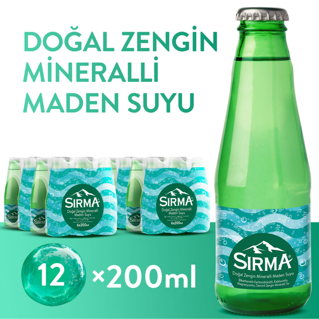 Sırma Doğal Zengin Mineralli Maden Suyu 200ml × 12